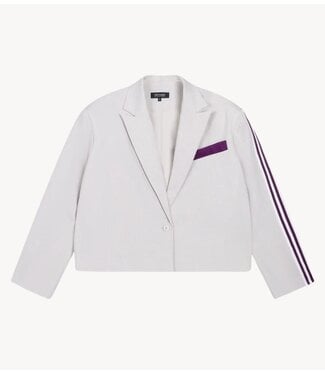 Refined Department Blazer ladies woven oversized cropped blazer JACKIE CREAMY WHITE