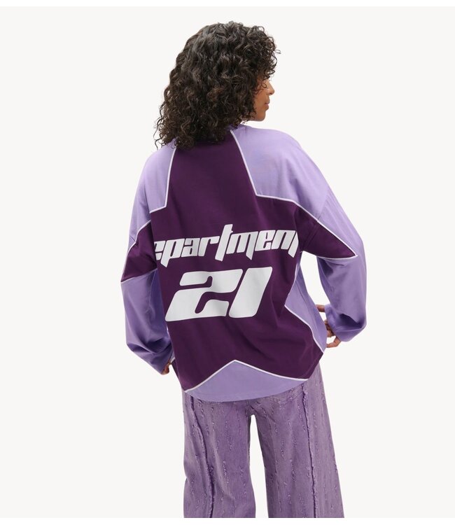 Refined Department Top ladies knitted oversized longsleeve BATT LILAC