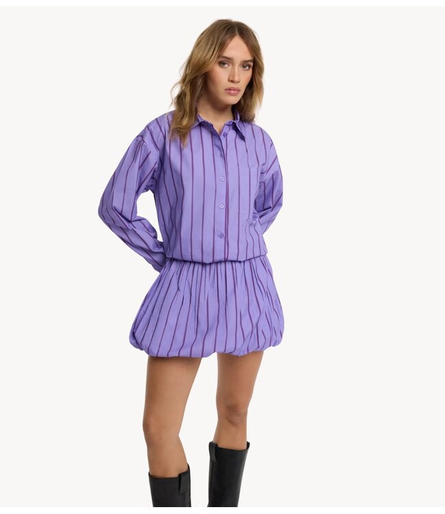 Refined Department Blouse ladies woven overzized stripe blouse JAZZY LILAC