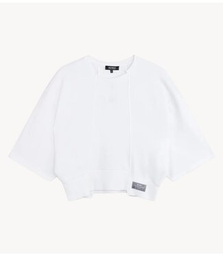 Refined Department Trui ladies knitted cropped shortsleeve sweater ROMEE WHITE