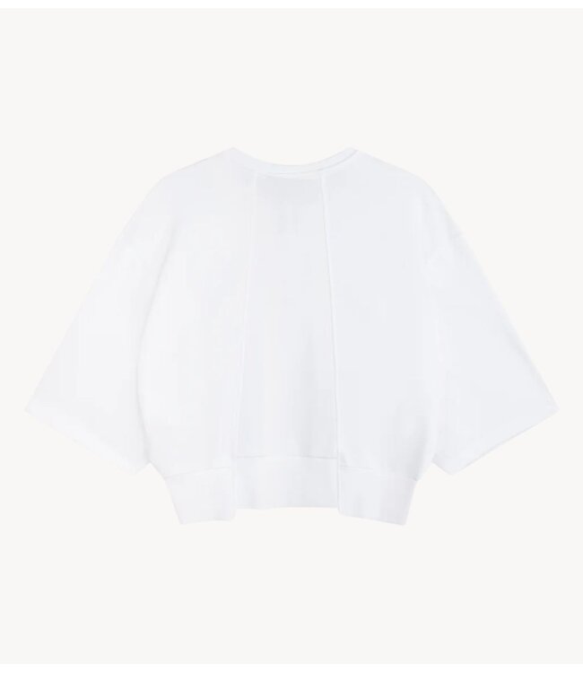 Refined Department Trui ladies knitted cropped shortsleeve sweater ROMEE WHITE