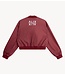 Alix The Label Jacket ladies knitted pinstripe cropped training jacket cerise