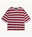 Alix The Label T-shirt ladies knitted block stripe t-shirt cerise