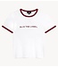 Alix The Label T-shirt ladies knitted ringer t-shirt soft white