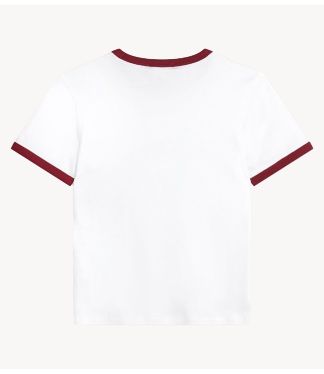 Alix The Label T-shirt ladies knitted ringer t-shirt soft white