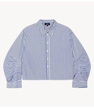 Alix The Label Blouse ladies woven fancy striped blouse royal blue