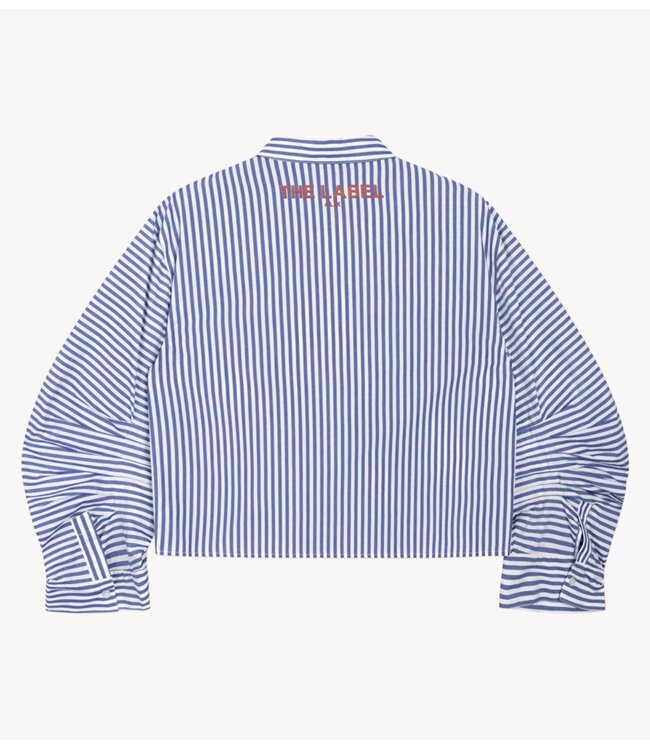 Alix The Label Blouse ladies woven fancy striped blouse royal blue