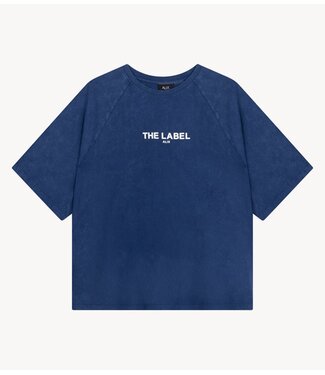 Alix The Label T-shirt ladies knitted raglan t-shirt night blue