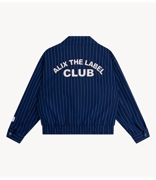 Alix The Label Jacket ladies woven clean striped bomber night blue