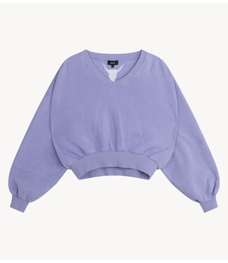 Alix The Label Trui ladies knitted cutseam v-neck sweater lilac