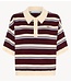 Gestuz Top GZtaia ss polo pullover Egret/Cabernet/Poinsettia multi color