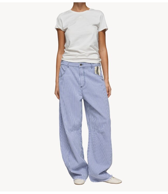 10DAYS Broek western pants stripes white/blue