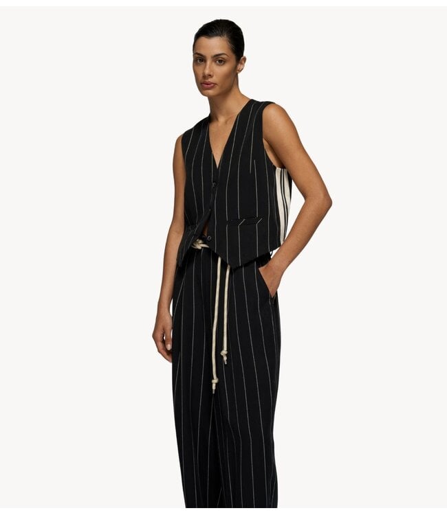 10DAYS Top gilet pinstripe black