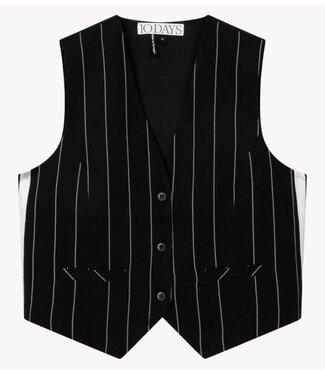 10DAYS Top gilet pinstripe black