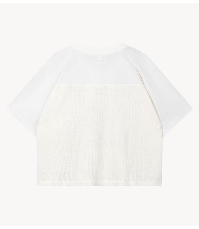 10DAYS Top mesh baseball tee ecru