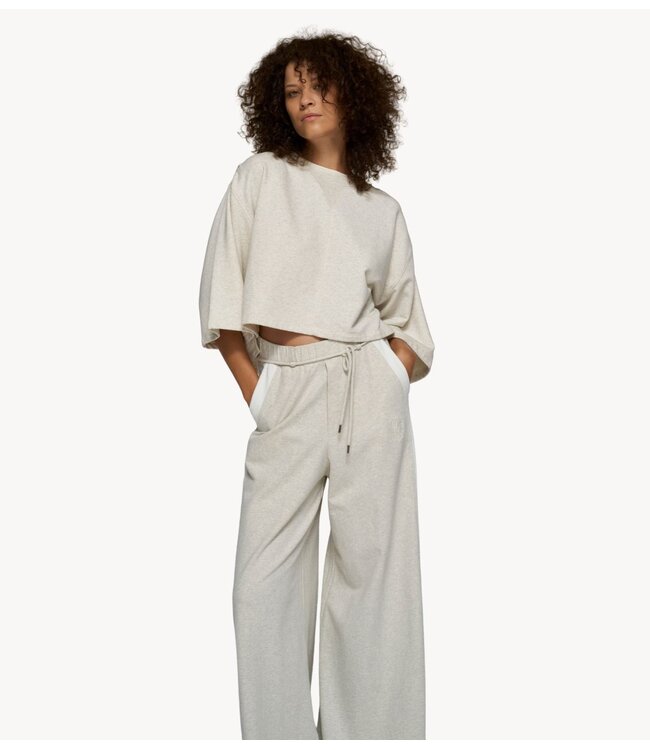 10DAYS Top shoulder gathering tee soft white melee