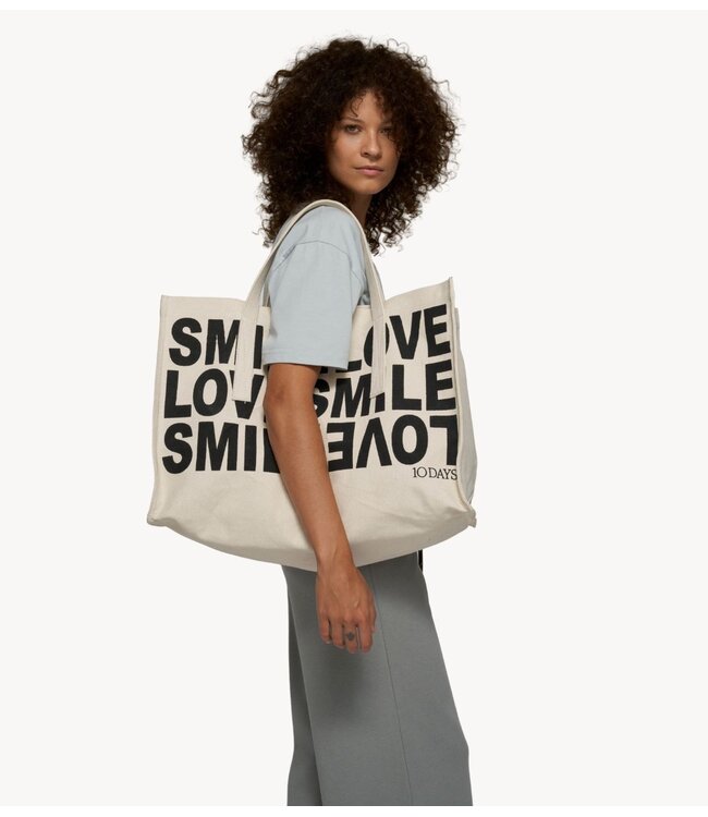 10DAYS Tas canvas shopper ecru