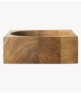 HKLIVING Schaal Teak cube bowl, medium
