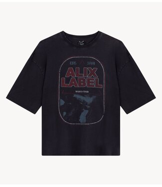 Alix The Label T-shirt ladies knitted band shirt charcoal grey