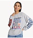 Alix The Label T-Shirt ladies knitted fancy print longsleeve t-shirt light grey melange