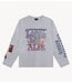 Alix The Label T-Shirt ladies knitted fancy print longsleeve t-shirt light grey melange