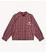 Alix The Label Jacket ladies woven checked bomber cerise