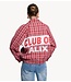 Alix The Label Jacket ladies woven checked bomber cerise