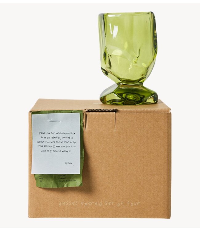 HKLIVING Glazen Nienke Sikkema for HKLIVING: glasses, emerald (set of 4)