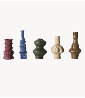HKLIVING Vaasjes 70s ceramics: small vases, palette (set of 5)