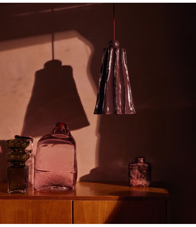 HKLIVING Hanglamp Flow pendant lamp, burgundy