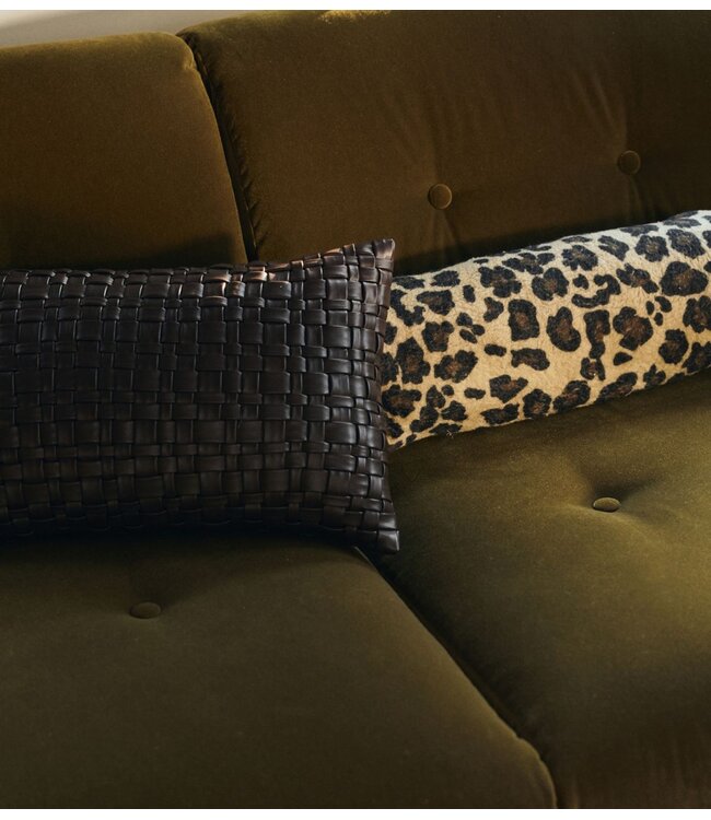 HKLIVING Kussen Woven cushion, chocolate brown (50x30cm)