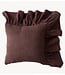 HKLIVING Kussen Ruffle cushion, chestnut (50x50cm)