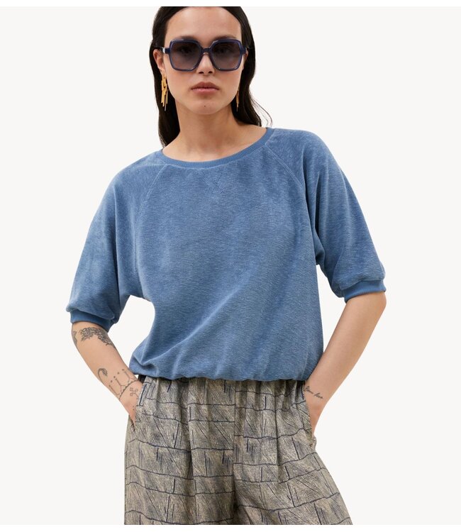 BY-BAR Top neva slub top blue stone