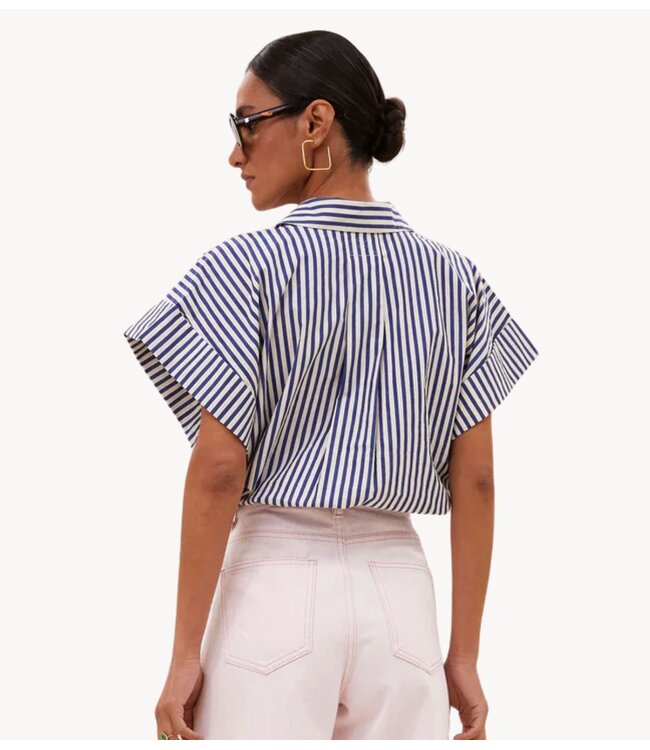 BY-BAR Blouse pixie blue stripe blouse dark blue stripe