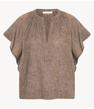 BY-BAR Blouse becky vina lurex blouse iced coffee