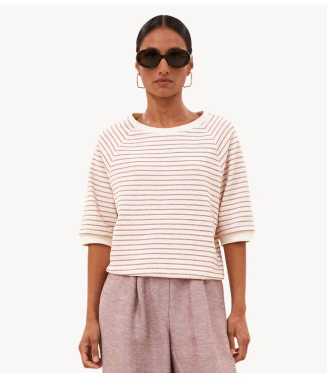 BY-BAR Top neva heavy jersey stripe top sunset rose stripe