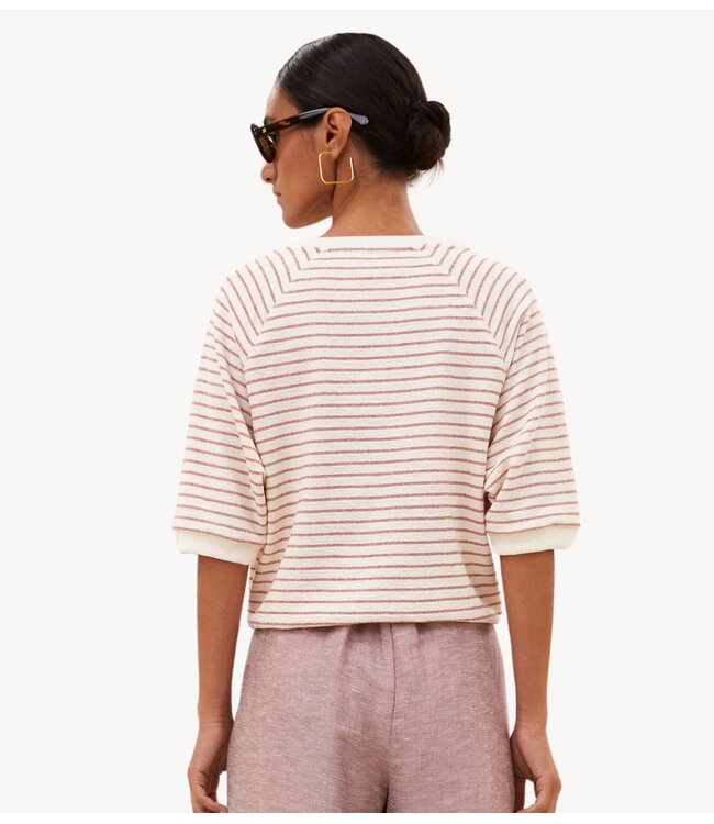 BY-BAR Top neva heavy jersey stripe top sunset rose stripe