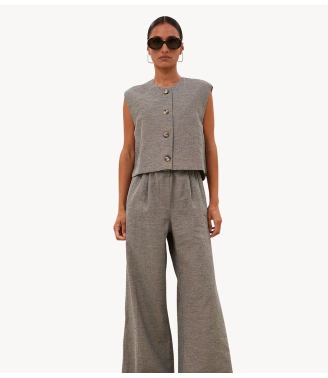 BY-BAR Gilet nori melange gilet charcoal melee