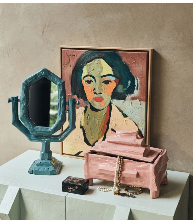 HKLIVING Spiegel Teun Zwets for HKLIVING: dressing table mirror, petrol
