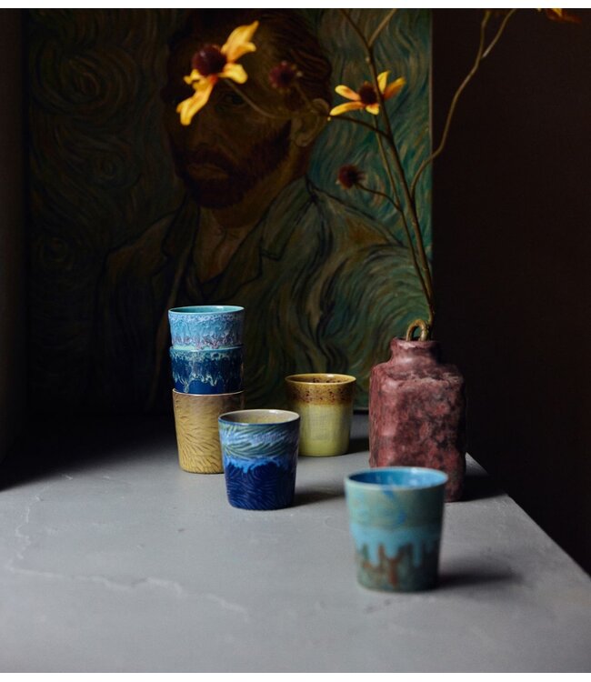 HKLIVING Mok 70s ceramics: Van Gogh coffee mugs, starry night (set of 2)
