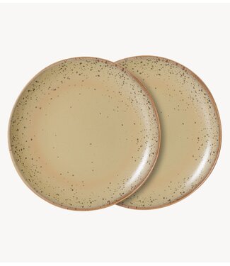 HKLIVING Borden 70s ceramics: side plate, grit (set of 2)