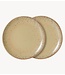 HKLIVING Borden 70s ceramics: side plate, grit (set of 2)