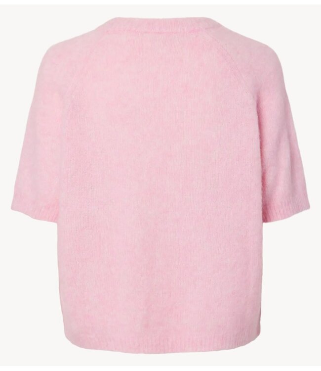 YAS Top YASENYA SS KNIT PULLOVER S. pink lady