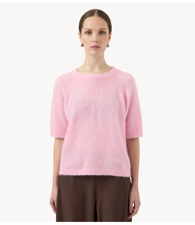 YAS Top YASENYA SS KNIT PULLOVER S. pink lady
