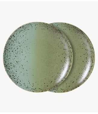 HKLIVING Borden 70s ceramics: dinner plate, fleck (set of 2)