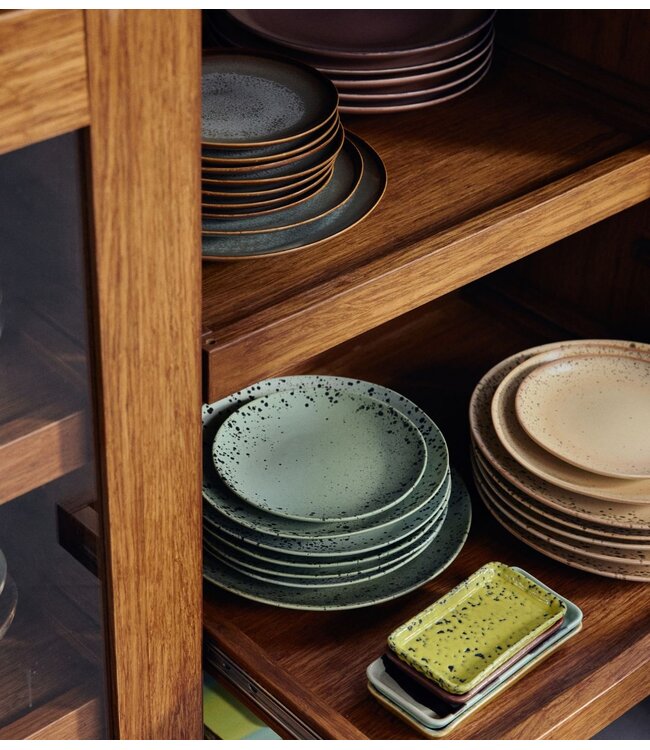 HKLIVING Borden 70s ceramics: dinner plate, fleck (set of 2)