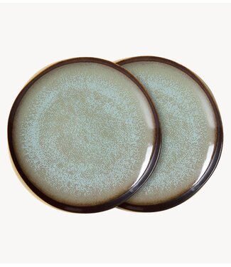 HKLIVING Borden 70s ceramics: side plate, contrast (set of 2)
