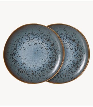 HKLIVING Borden 70s ceramics: side plate, mineral (set of 2)