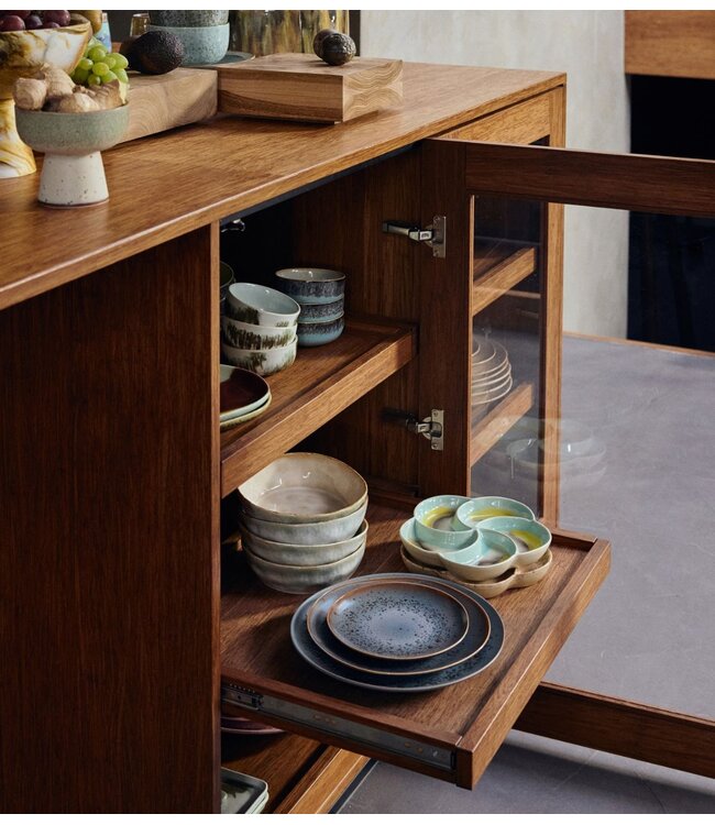 HKLIVING Borden 70s ceramics: side plate, mineral (set of 2)