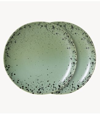 HKLIVING Borden 70s ceramics: dessert plate, fleck (set of 2)